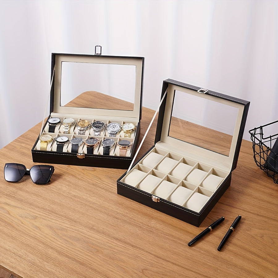 Watch Storage Box Display Case PU Leather 2 6 10 12 Digits