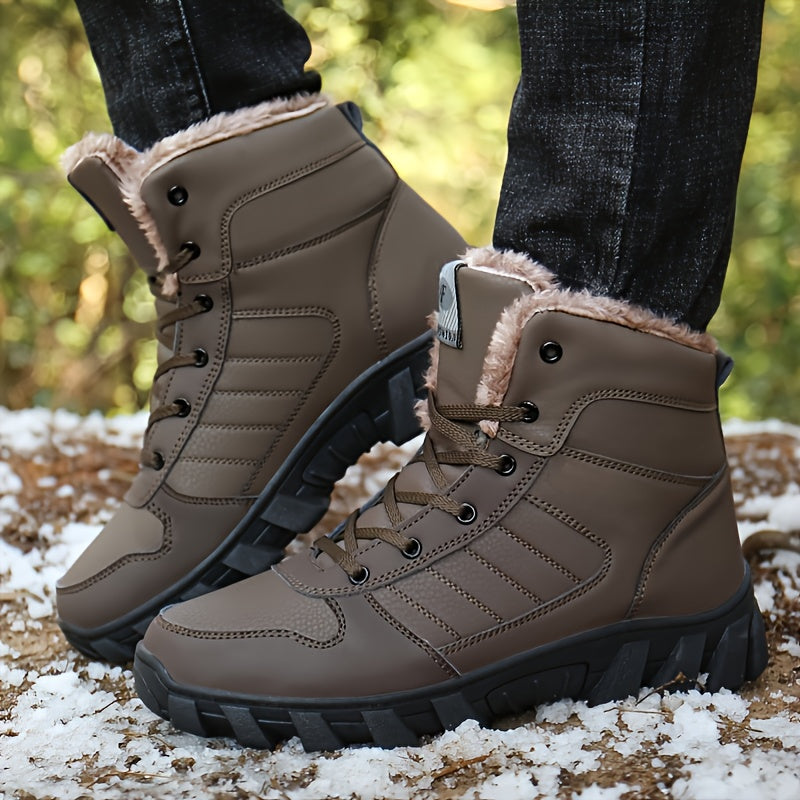 Women's Waterproof Snow Boots Plush Lined Warm Hiking Shoes