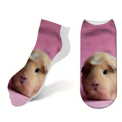 4 Pairs 3D Mouse Print Low Cut Socks Women's Stockings