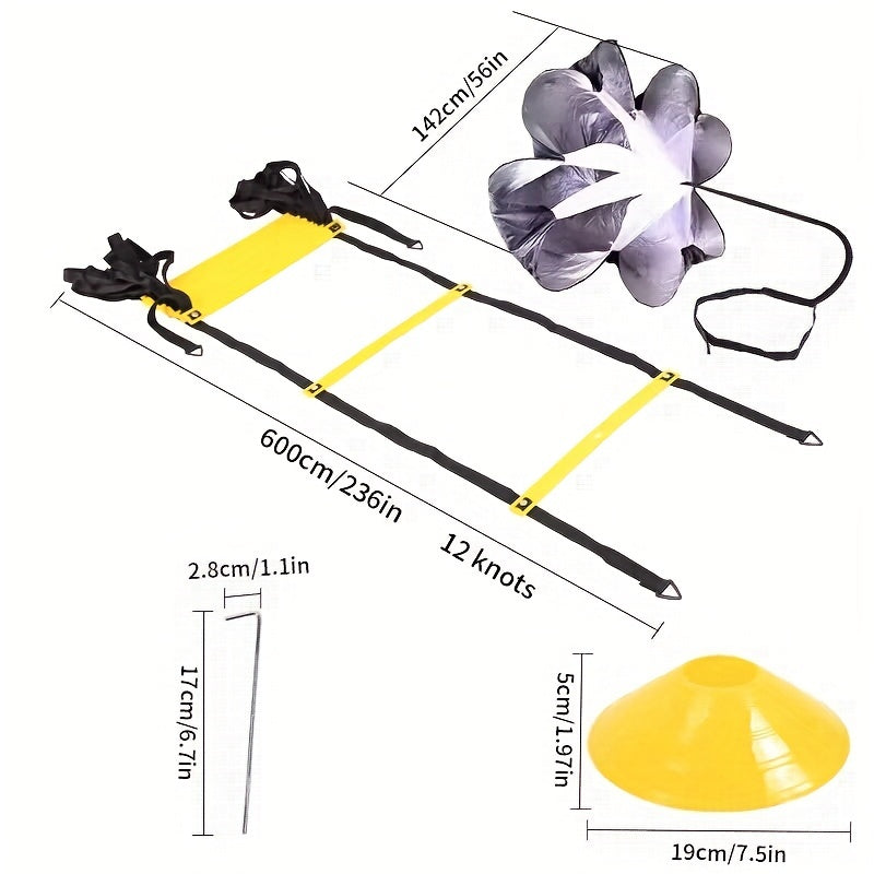 Agility Ladder Set with Obstacles and Bag