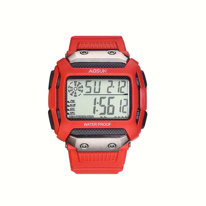 Fashionable Multifunctional Sports Watch With Silicone Band