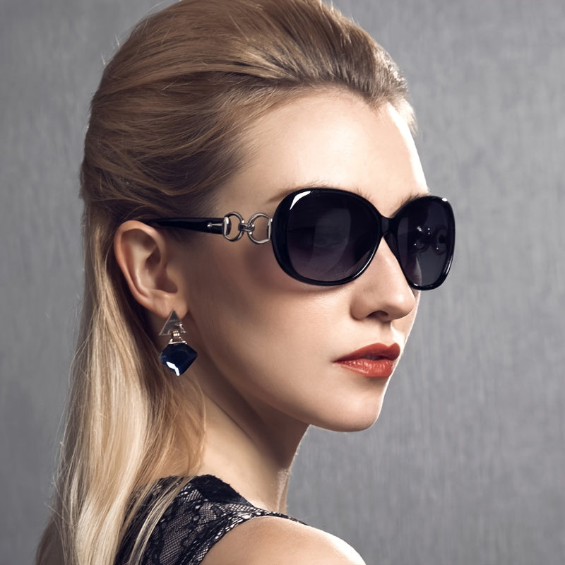ENSARJOE Vintage Sunglasses Women Big Frame UV400 Ladies Shades