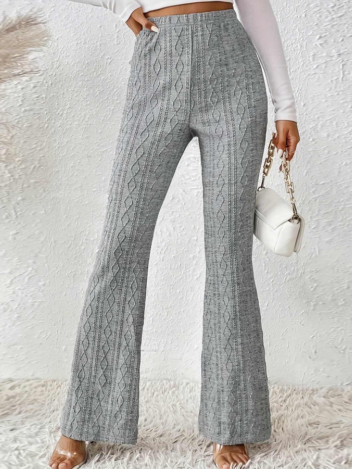  Women's Jacquard Flared Leg Pants