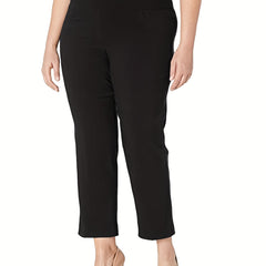  Solid Stretch Workwear Pants - Straight Leg