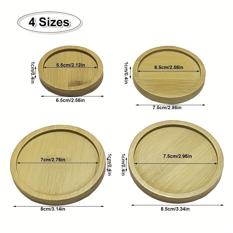 2pcs Bamboo Plant Saucer 6-8 Round Plant Pot Tray Planter Trays