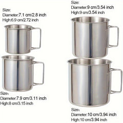4pcs Stainless Steel Camping Mugs With Foldable Handle
