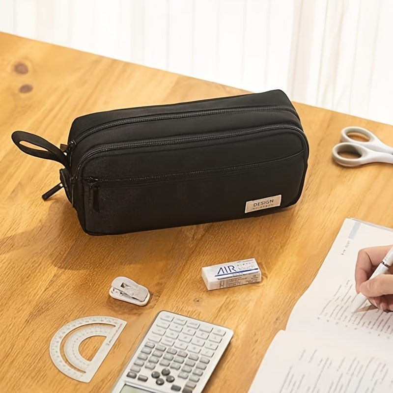 Large capacity double layer pencil case