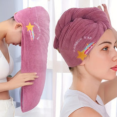 Embroidery Hair Drying Cap Thickened Hair Towel