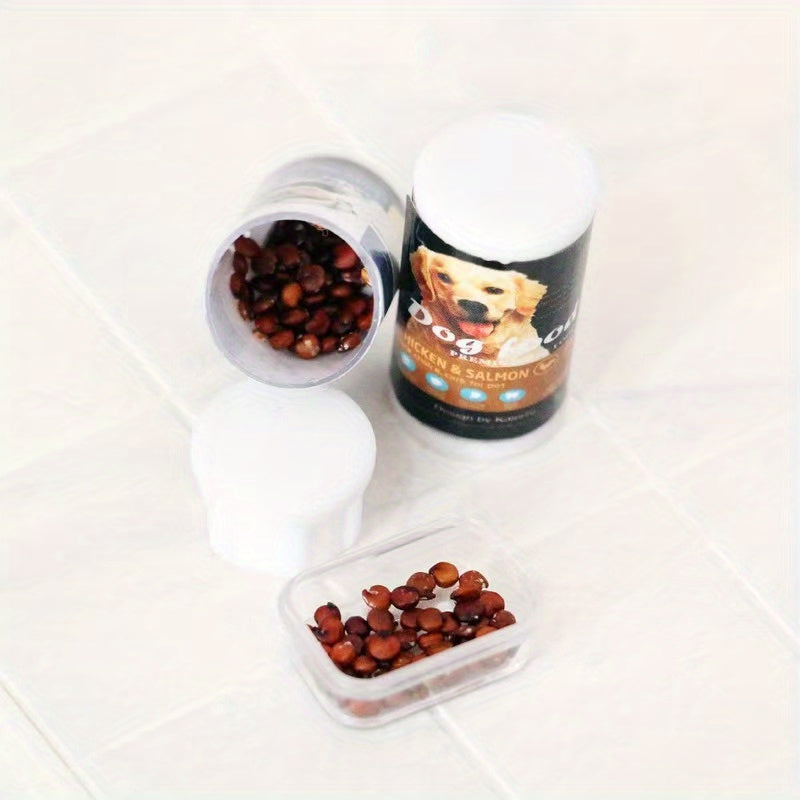 Dollhouse Pet Food Can Set - Realistic Dog & Cat Food Models for Decor