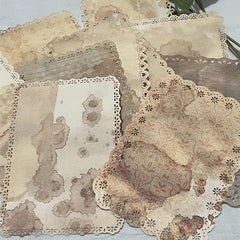 10pcs Retro Yellow Lace Notebook Journal DIY Decoration Material