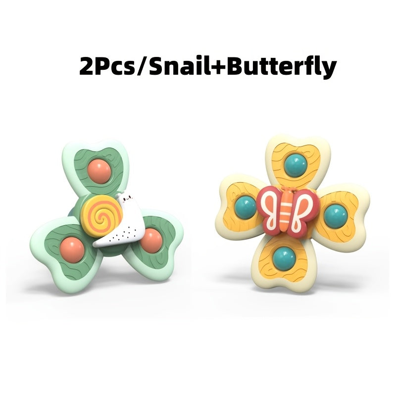 Colorful Cartoon Animal Suction Cup Spinning Top Toy