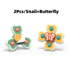 Colorful Cartoon Animal Suction Cup Spinning Top Toy