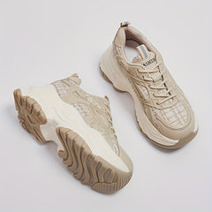 Women's Non-slip Chunky Sneakers Lace Up Sport Shoes