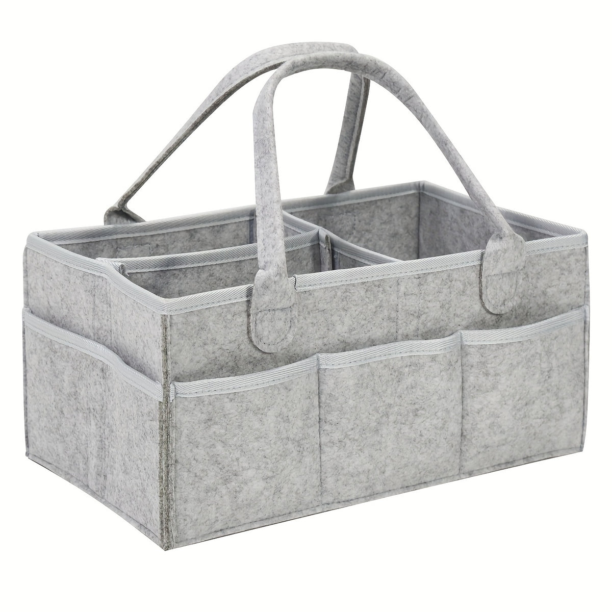 Grey Felt Cloth Mommy Basket Diaper Bag Storage Box
