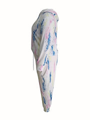 Women's Plus Tie Dye Hoodie & Pants Set