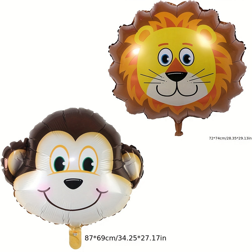 9pcs Jungle Animals Helium Balloons for Birthday Party