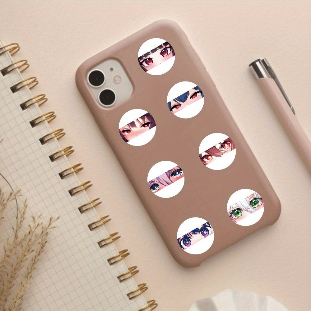 500pcs Pixiv Anime Eyes Stickers 2 Round Vibrant Mixed Colors
