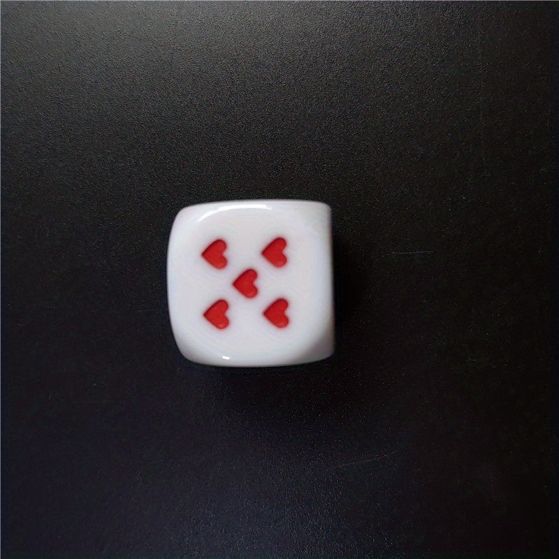 6 Sided Red Heart Acrylic Dice for Bar Parties Home Games