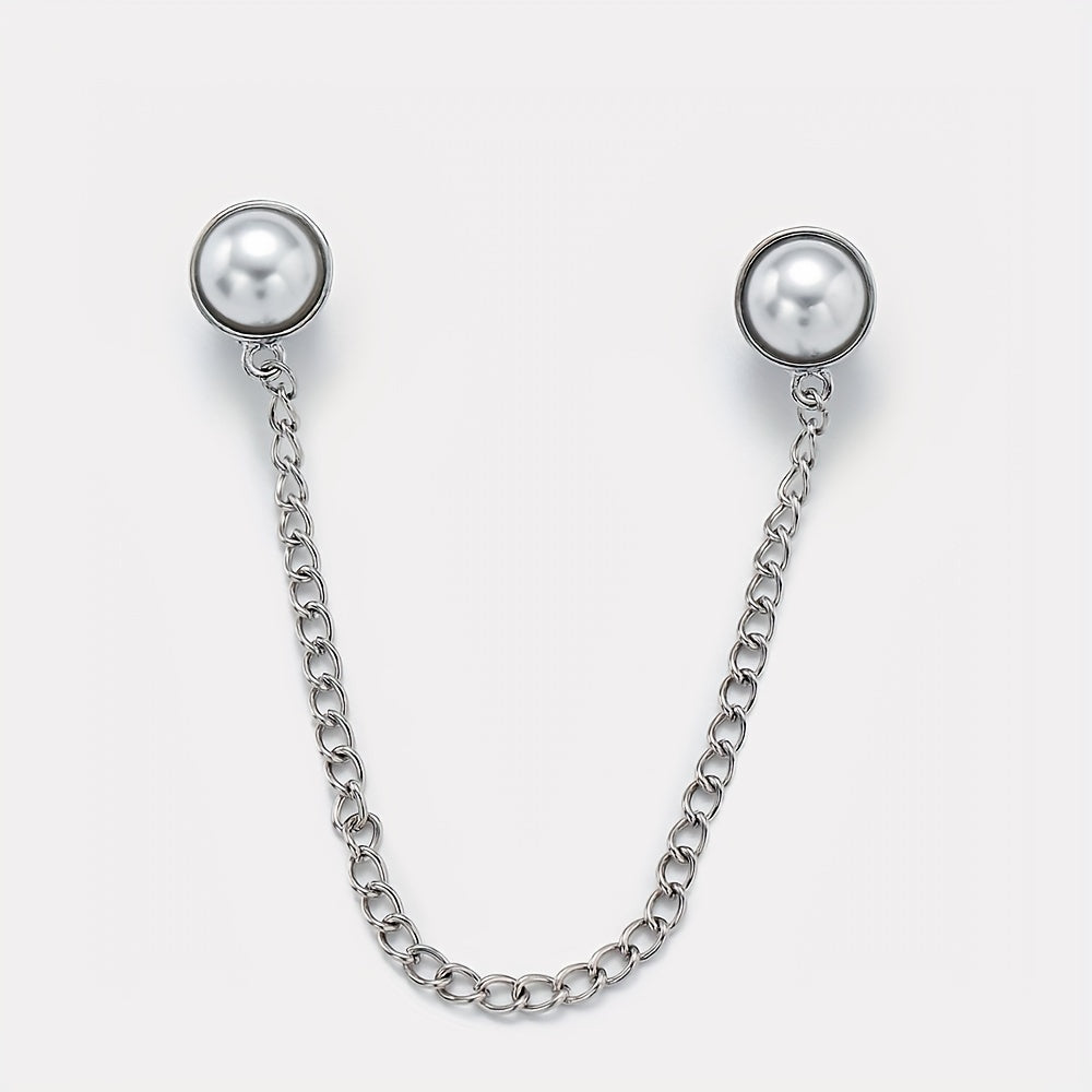 Pearl Chain Brooch Clothing Accessory Corsage