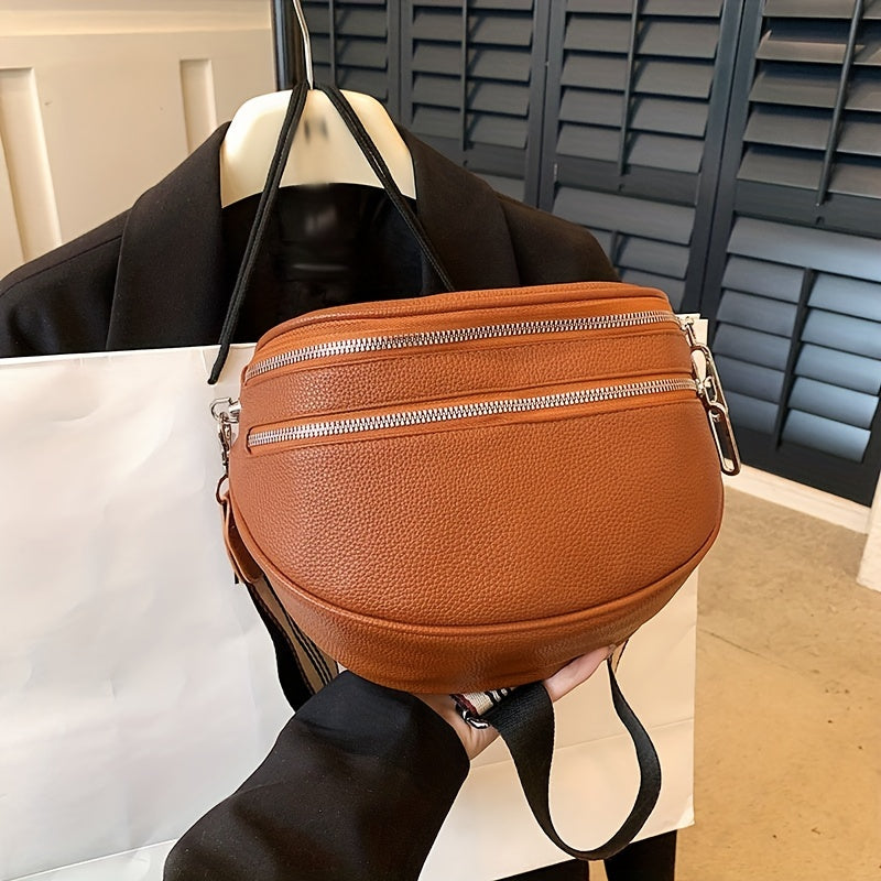 Double Zipper Fanny Pack Women's Crossbody Bag