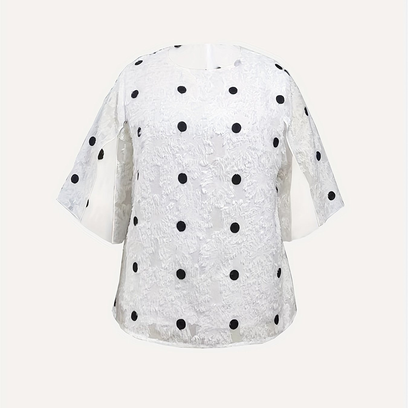  Floral Pattern Split Sleeve Top