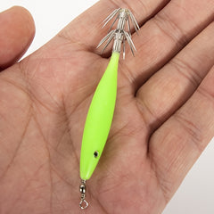 5pcs Luminous Squid Jig Bait with Squid Hook Fishing Tackle