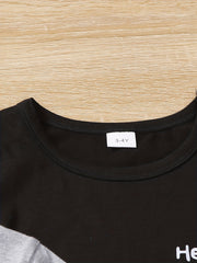 3pcs Boys Casual Letter Graphic Print Short Sleeve T shirt&Shorts Set