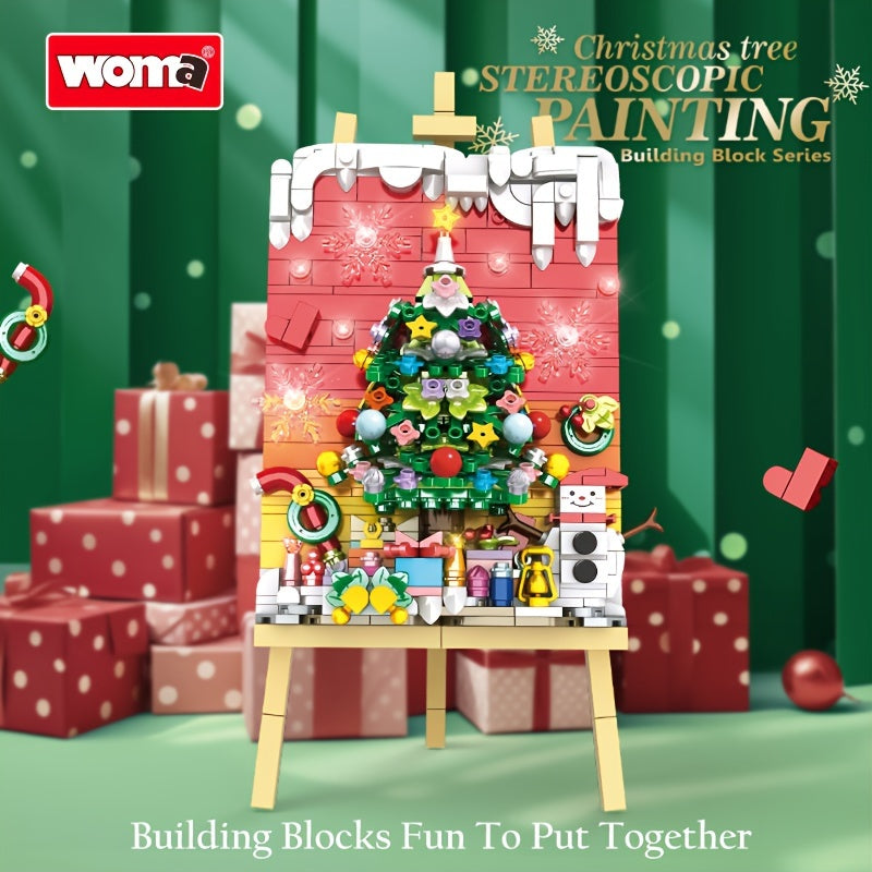 WOMA 3D Christmas Building Blocks Set DIY Snowman & Tree Kit
