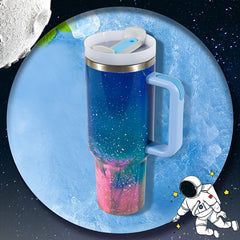 40oz Stainless Steel Water Cup w/ Handle & Straw, Vacuum Insulated, Leakproof