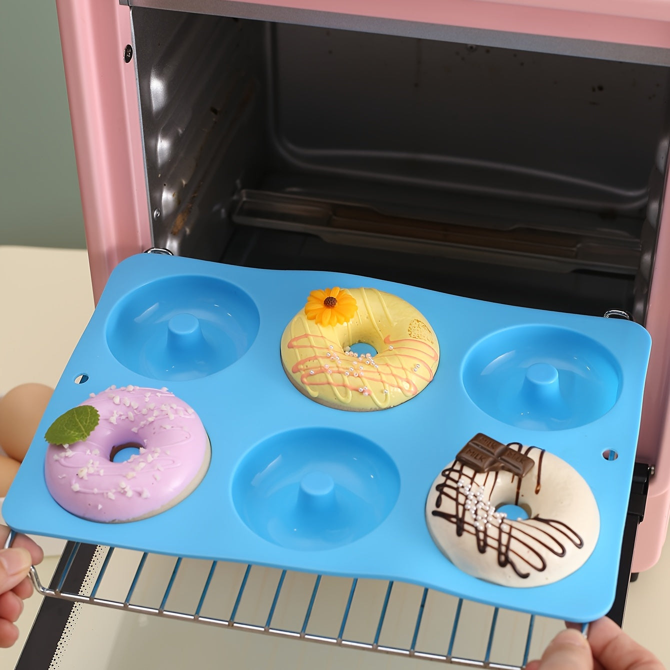 Silicone Donut Pan Non Stick Easy Clean BPA Perfect for Cake Biscuit Bagels Muff