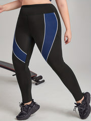  Striped Waistband High Stretch Yoga Leggings