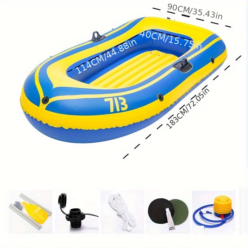 2-Person Inflatable Rubber Boat for Fishing - Thickened Raft