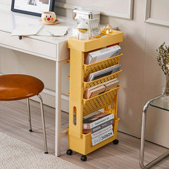 Minimalist Movable Bookshelf With Wheels For Organizing Books & More