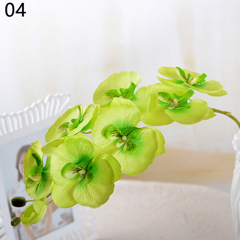 8 Heads Artificial Orchids Simulation Flowers Waterproof Faux Floral