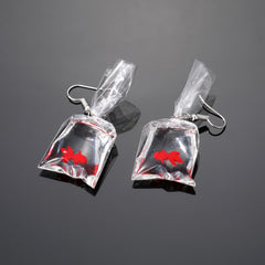 Goldfish Water Bag Drop Earrings Ocean Animal Pendant