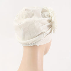 Plate Flower Turban Cap Elastic Head Wrap Ramadan Head Scarf Bonnet