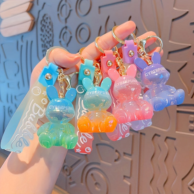 Gradient Rabbit Keychain Bag Pendant Key Chain For Men