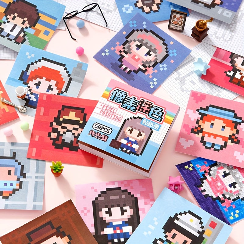 4 Pack Pixel Coloring Series Stickers Mini Size DIY Your Own Stickers