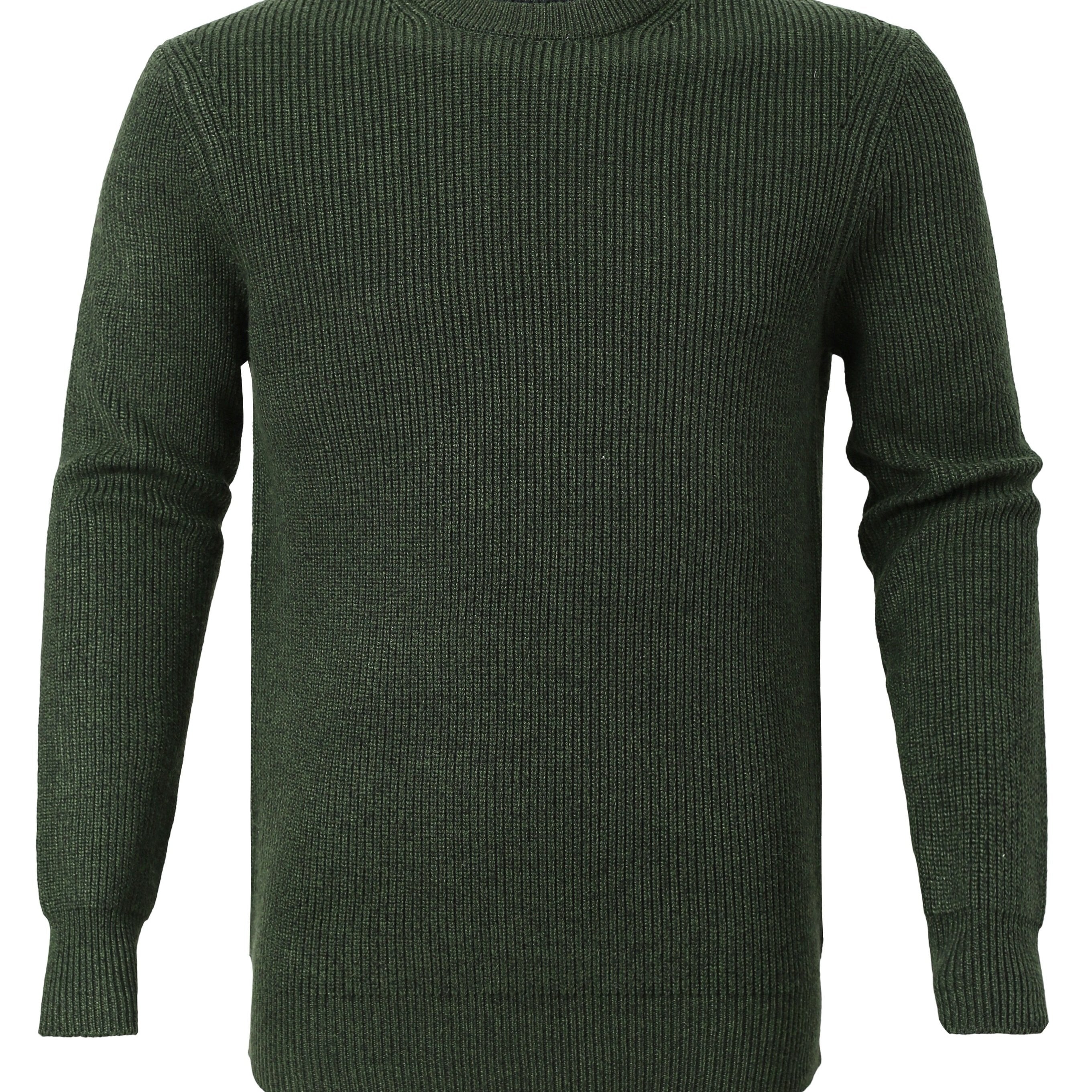 Men's Warm Knitted Sweater High Stretch Pullover for Fall Winter
