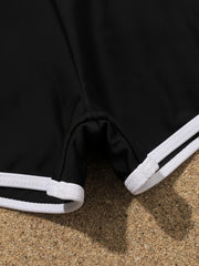 3Pcs Girls Swimsuit Set Cropped Long Sleeve Top Cami Top Shorts Bathing Suit Set