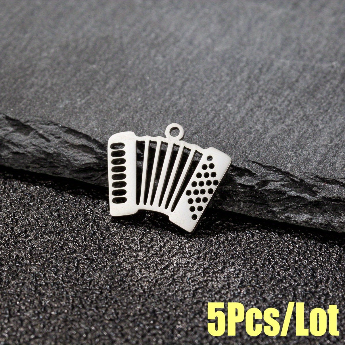 5pcs Stainless Steel Accordion Music Connector for DIY Jewelry Making