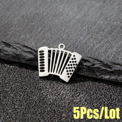 5pcs Stainless Steel Accordion Music Connector for DIY Jewelry Making