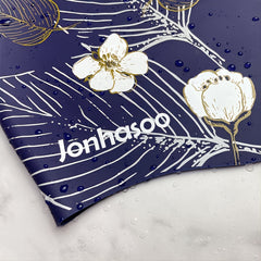 JONHASOO Flower Print Silicone Swim Cap Protects Hair