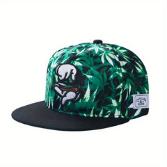 Leaf Print Snapback Hats Unisex Lightweight Adjustable Cap