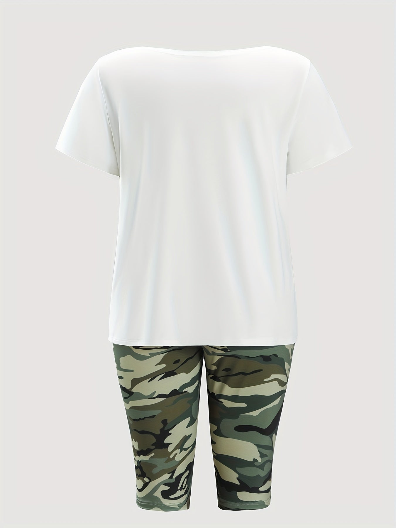  Camo One Shoulder Top & Biker Shorts Set