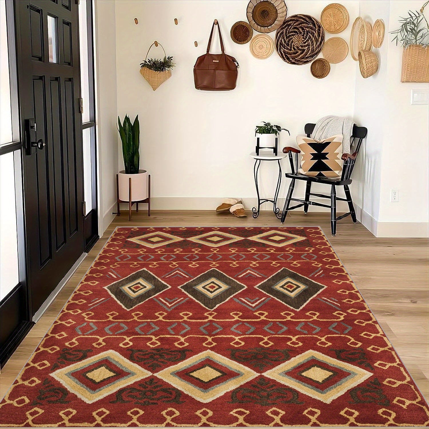 Vintage Moroccan Carpet Soft Non Slip Area Rug for Living Room Bedroom