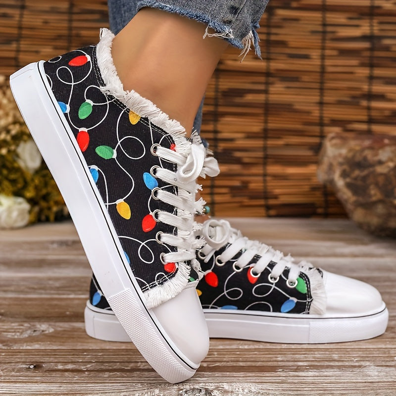 Women's Print Low Top Sneakers Comfortable Versatile Shoes