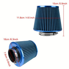 High Flow Cold Air Intake Filter 7.3in Cone Induction Kit