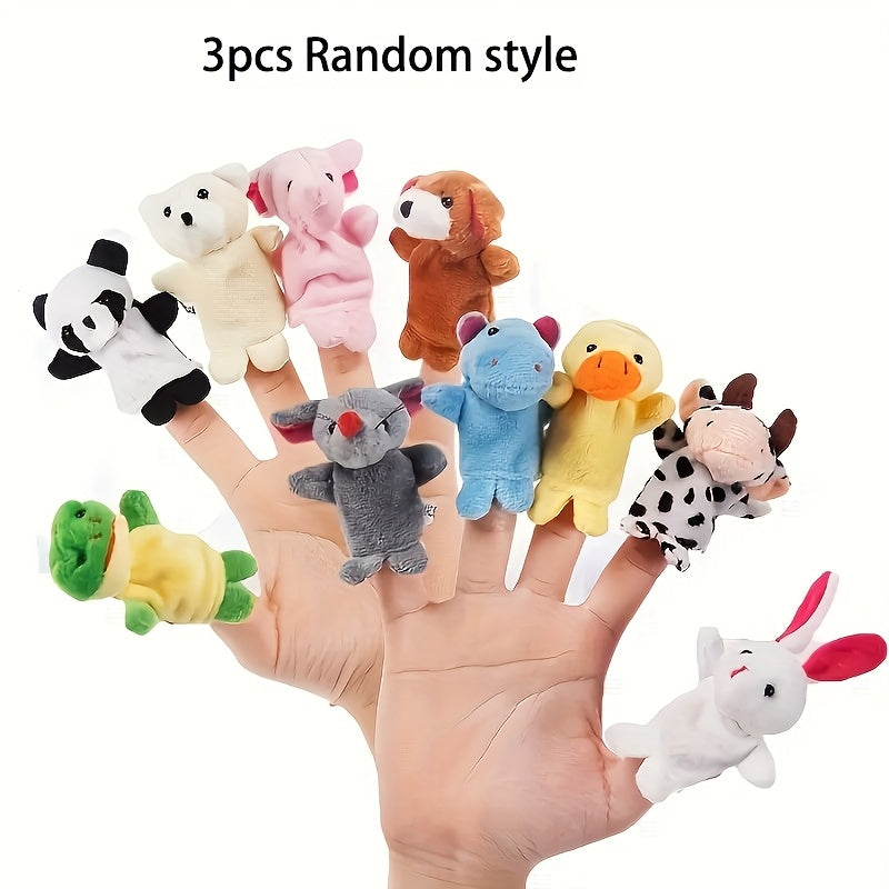 Soft Plush Finger Puppet Set in Various Colors Mini Plush Animals