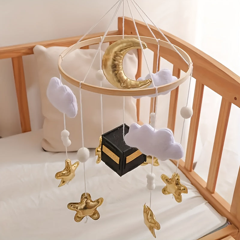 Moon & Star Felt Wind Chime for Baby Bedtime Soothing